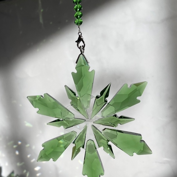 Crystal Snowflake Sun Catcher Christmas Tree Decor Czech Bohemia Crystal Gift - Picture 3 of 10